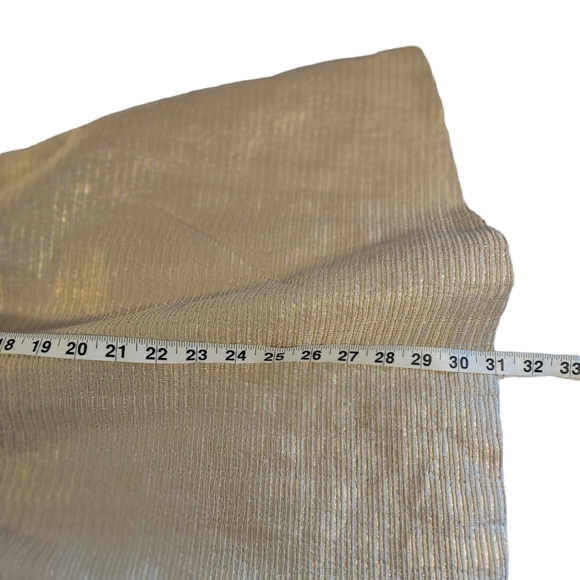 LC Lauren Conrad Gold Tone Holiday Christmas Formal Dress With Bow Women's 2 - Picture 12 of 13